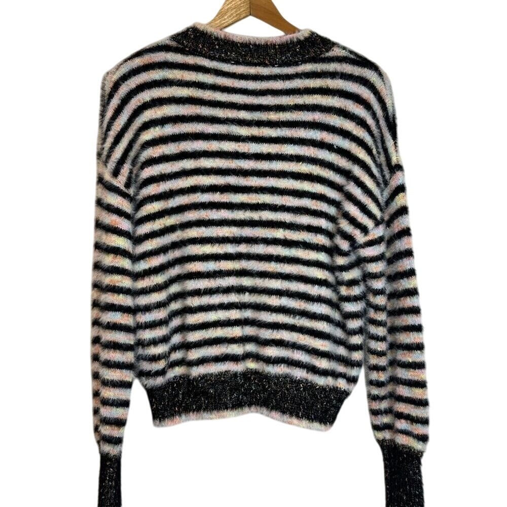 Society 22‎ Black Striped Crewneck Sweater Womens XL Multicolored - Picture 7 of 10